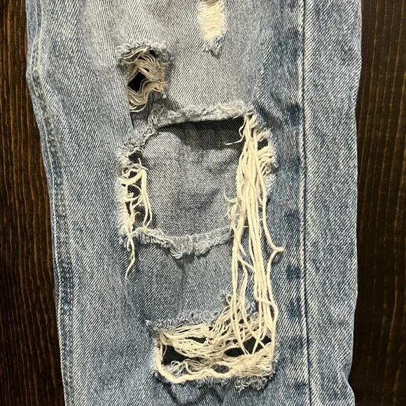 Vervet Jeans 28 Distressed Straight Leg Festival Ankle Length Super High Waist - Picture 4 of 9